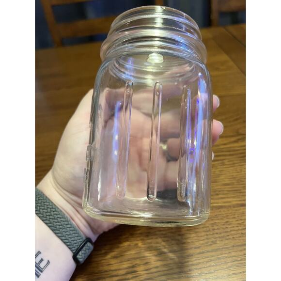 Vintage Mason Jar Ball Perfect Mason Pint Ribs Marked #7 On Bottom 1930s 1940s - Picture 3 of 5